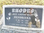 RHODES Hendrieka 1923-1992
