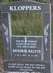 KLOPPERS Hendrik Baltus 1945-1995