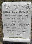 DONALD William 1873-1955 :: DONALD Sarah Ann 1876-1952