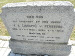RENSBURG J.J.. van 1902-1947 & Martha M. 1903-1981