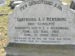 RENSBURG Gertruida A., van nee SCHOLTZ  1912-1939