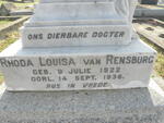 RENSBURG Rhoda Louisa, van 1922-1938