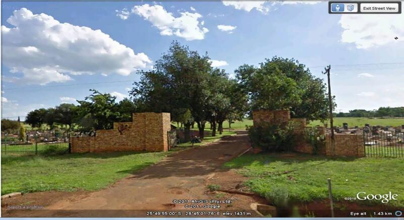 1. Entrance to the new cemetery at Bronkhorstspruit