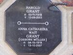 GRANT Harold 1916-2003 & Anna Catharina Wait MULLER 1918-2007