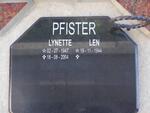 PFISTER Len 1944- & Lynette 1947-2004