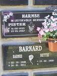 HARMSE Pieter 1933-2007 :: BARNARD Barnie 1928-2011 & Bettie 1930-