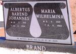 BRAND Albertus Barend Johannes 1919-1994 & Maria Wilhelmina 1920-1988
