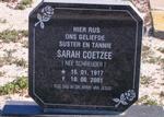 COETZEE Sarah nee SCHREUDER 1917-2001