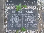 HERSELMAN Alfie 1938-1990 & Ann 1943-2004