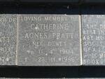 PRATT Catherine Agnes nee DEWES 1904-1986