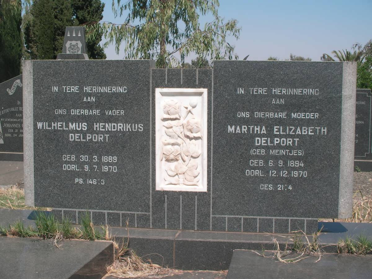 DELPORT Wilhelmus Hendrikus 1889-1970 & Martha Elizabeth MEINTJES 1894-1970