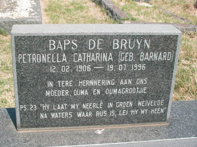 BRUYN Petronella Catharina, de nee BARNARD 1906-1996