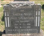 RENSBURG Martha Maria, Janse van nee SCHEEPERS 1892-1952