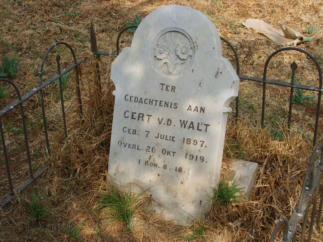 WALT Gert, v.d. 1897-1918