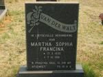 WALT Martha Sophia Francina, van der 1930-1991