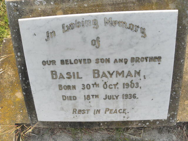 BAYMAN Basil 1903-1936