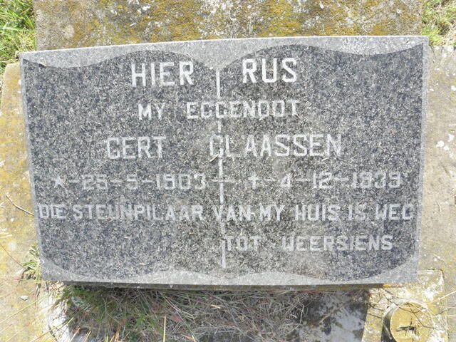 CLAASSEN Gert 1903-1939