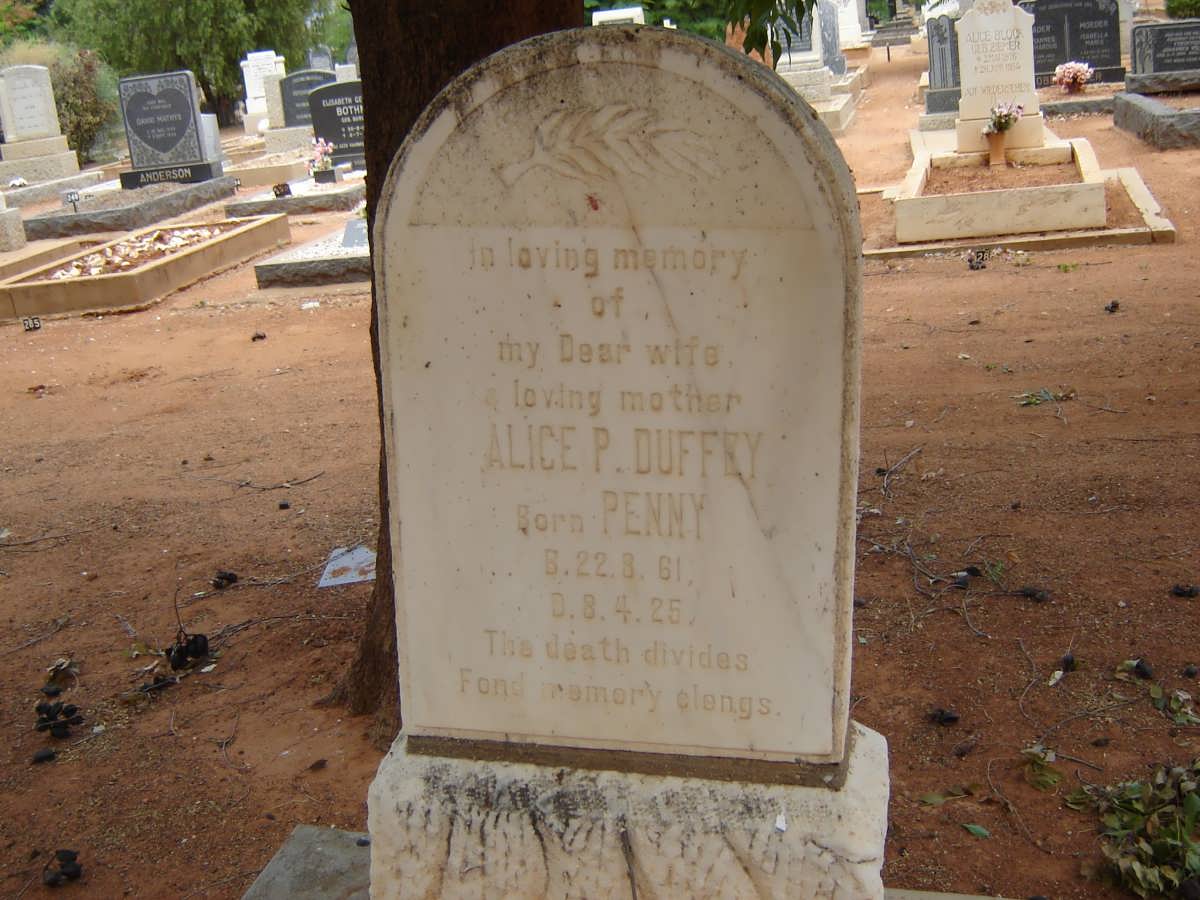 DUFFEY Alice P. nee PENNY 1861-1925
