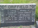 DRIFFIELD Leslie Charles 1926-1996 & Elizabeth 1934-1975