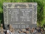 RHEEDER Pieter Willem 1916-1971 & Maria Christina G. 1922-2005