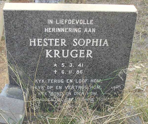 KRUGER Hester Sophia 1941-1986