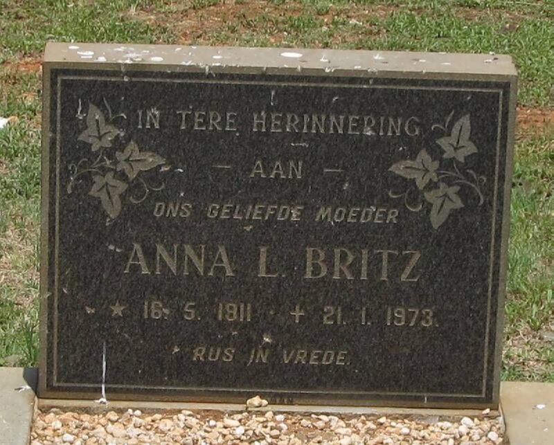 BRITZ Anna L. 1911-1973