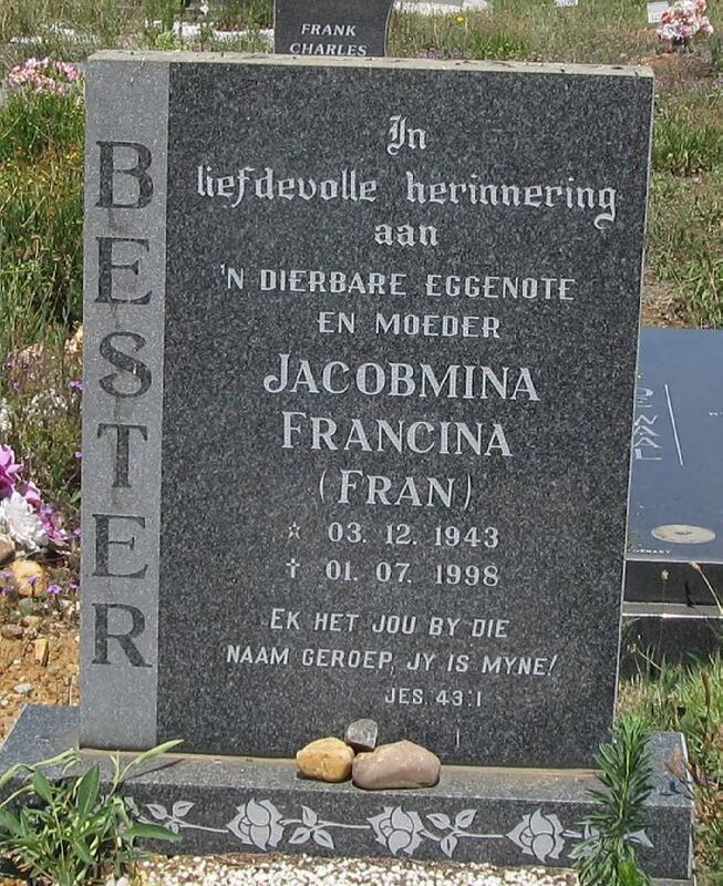BESTER Jacobmina Francina 1943-1998