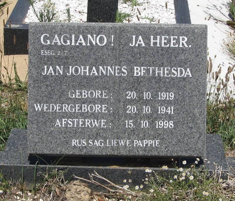 BETHESDA Jan Johannes 1919-1998