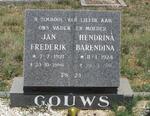 GOUWS Jan Frederik 1921-1986 & Hendrina Barendina 1924-1991