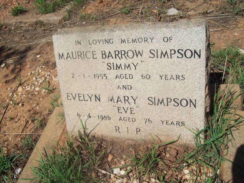 SIMPSON Maurice Barrow -1955 & Evelyn Mary -1986