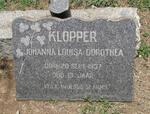 KLOPPER Johanna Louisa Dorothea -1937