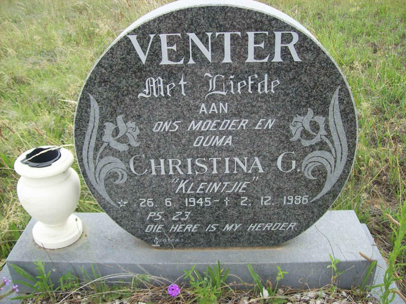 VENTER Christina G. 1945-1986