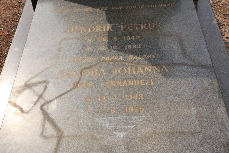 CLOETE Hendrik Petrus 1942-1969 & Jacoba Johanna FERNANDEZ 1943-1965