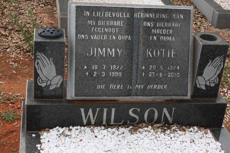 WILSON Jimmy 1922-1990 & Kotie 1924-2010