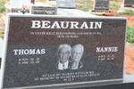 BEAURAIN Thomas 1929-2008 & Nannie 1928-2007