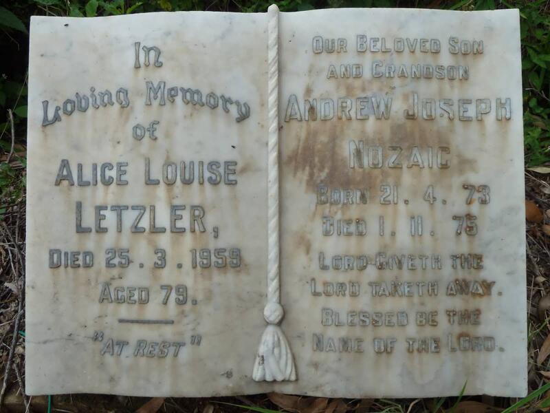 LETZLER Alice Louise -1959 :: NOZAIC Andrew Joseph 1973-1974