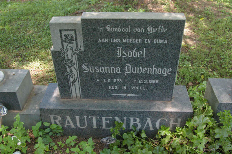 RAUTENBACH Isobel Susanna Duvenhage 1923-1988