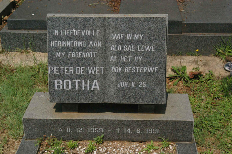 BOTHA Pieter De Wet 1959-1991