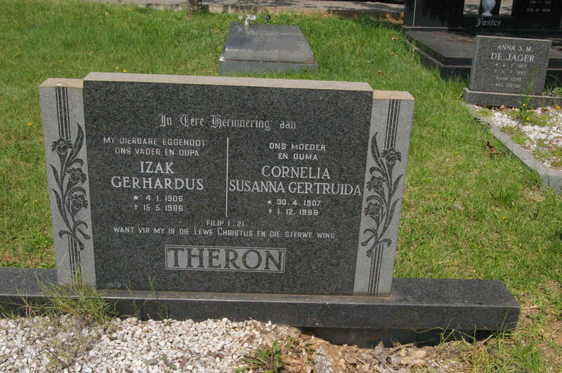 THERON Izak Gerhardus 1906-1986 & Cornelia Susanna Gertruida 1907-1989