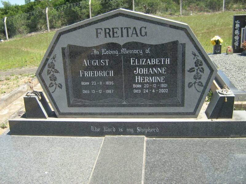 FREITAG August Friedrich 1895-1987 & Elizabeth Johanne Hermine 1901-2002