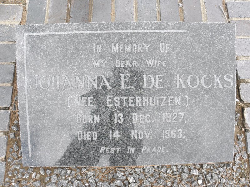 KOCKS Johanna E., de nee ESTERHUIZEN 1927-1963