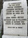 KRYNAUW Pieter Hendrik Johannes 1861-1946 & Anna Maria Retief De VILLIERS 1863-1950