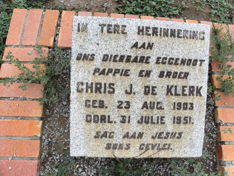 KLERK Chris J., de 1903-1951