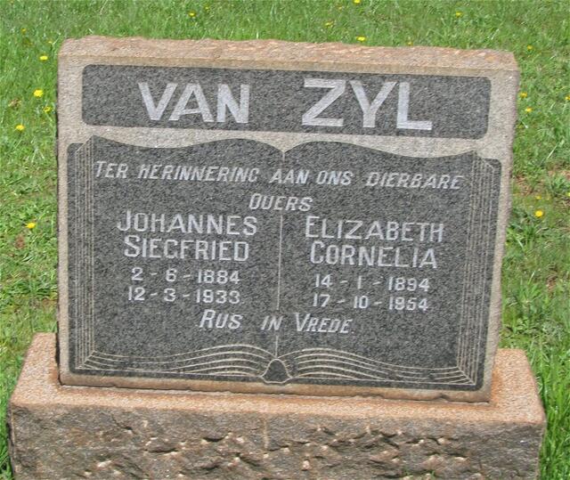 ZYL Johannes Siegfried, van 1884-1933 & Elizabeth Cornelia 1894-1954