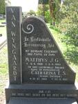 WYNGAARDT Matthys J.G., van 1908-1985 & Catharina E.S. SNYMAN 1909-1997
