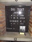 TOIT Jan, du 1928-2004 & Corrie C.L. 1933-