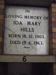 HILLS Ida Mary 1903-1963