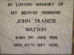 WATSON John Francis 1899-1956