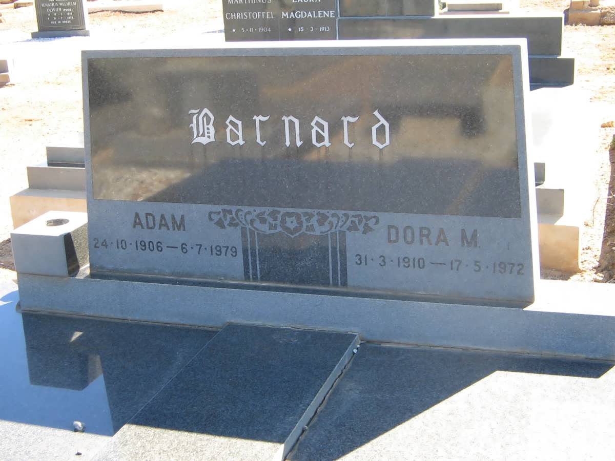 BARNARD Adam 1906-1979 & Dora M. 1910-1972