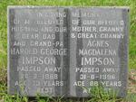 IMPSON Harold George -1968 & Agnes Magdalena -1996